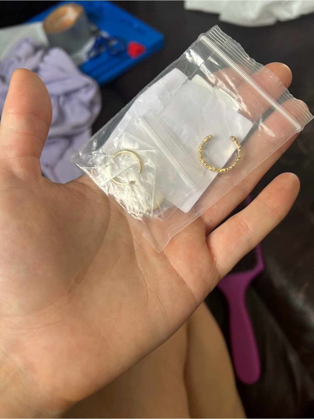 Gold Textured Hoop toe rings - Women Jewelry